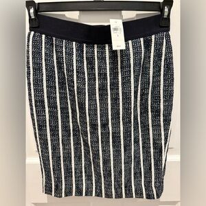 NWT Ann Taylor Navy and Cream Striped Pencil Skirt